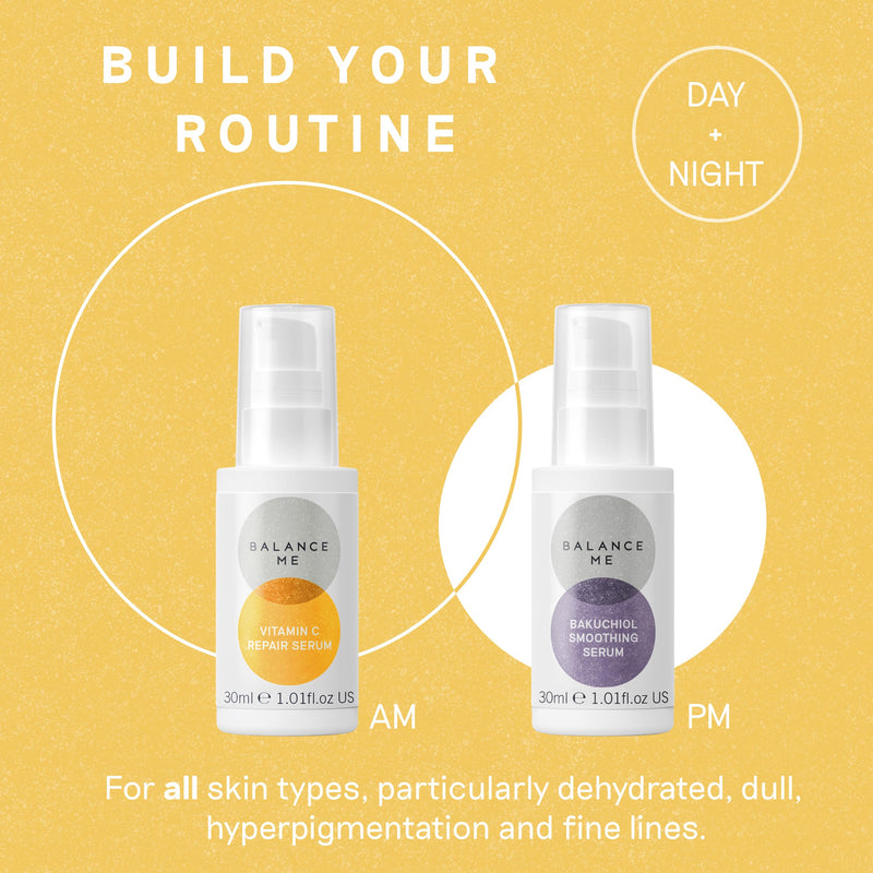 Balance Me Vitamin C Repair Serum, Brightening Face Serum with Hyaluronic Acid, Anti-Aging Vitamin C Serum for Dark Spots, Uneven Tone & Dull Skin, Hydrating & Natural Skincare, (1 x 1.01 fl oz)