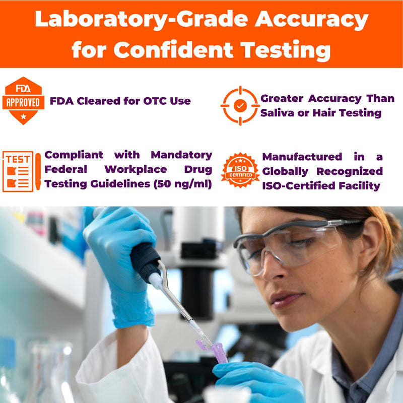 [50 Tests] EZCHECK® Highly Sensitive at Home Marijuana Drug Test Strip, THC Urine Drug Test, Easy Home Drug Test, 50 ng/ml - Fast Result in 5 mins - FSA/HSA Eligible