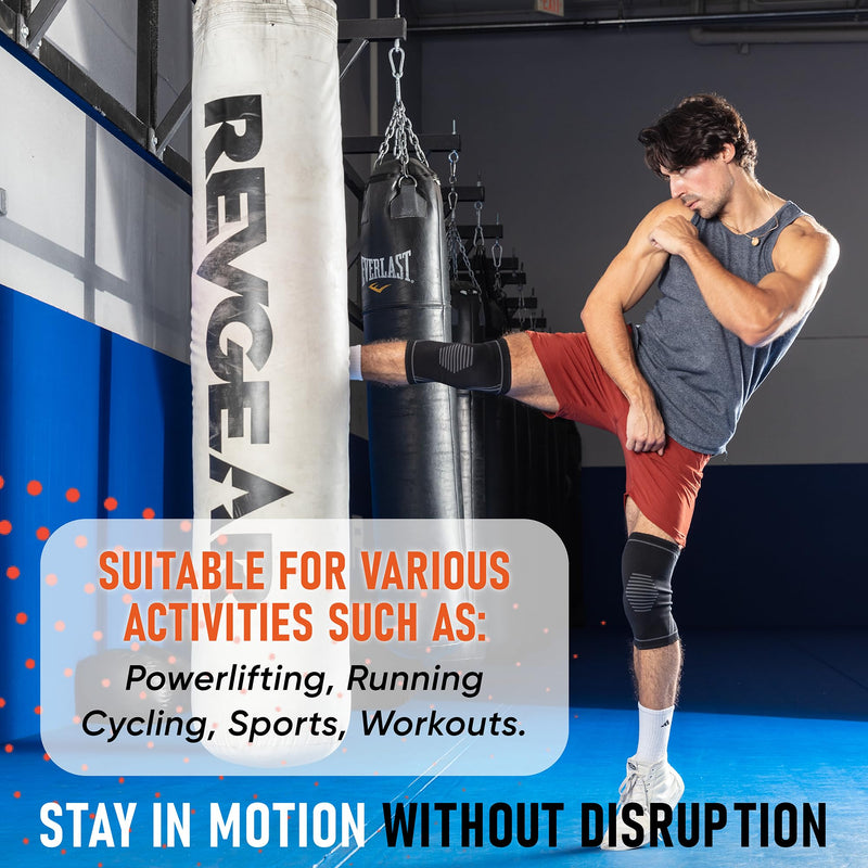 [Australia] - Knee Brace for Pain Relief - 2 Pack Knee Sleeves for Men and Women - Support for Weightlifting, Gym, Workout, Volleyball - Meniscus Tear, ACL, Arthritis Black Medium 