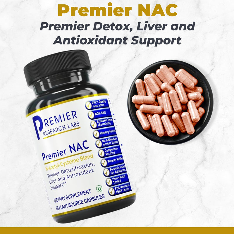 [Australia] - Premier Research Labs Premier NAC - NAC Supplement N-Acetyl Cysteine, N-Acetyl-L-Cysteine, Liver & Immune Support, 300mg NAC Per Capsule - 60 Vegetarian Capsules 