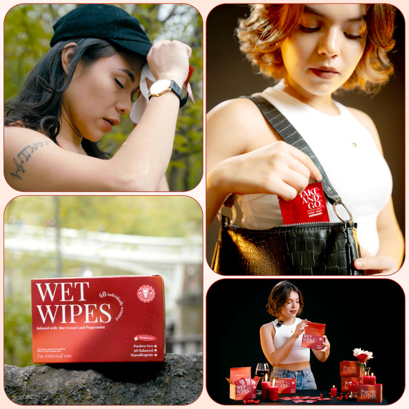 [Australia] - Feminine Wipes Individually Wrapped 40 Pack - Flushable Wipes Travel Essentials For Women - Feminine Care Wet Wipes Travel Size Toiletries - Wipes For Adults - Purse Essentials - Toallitas 