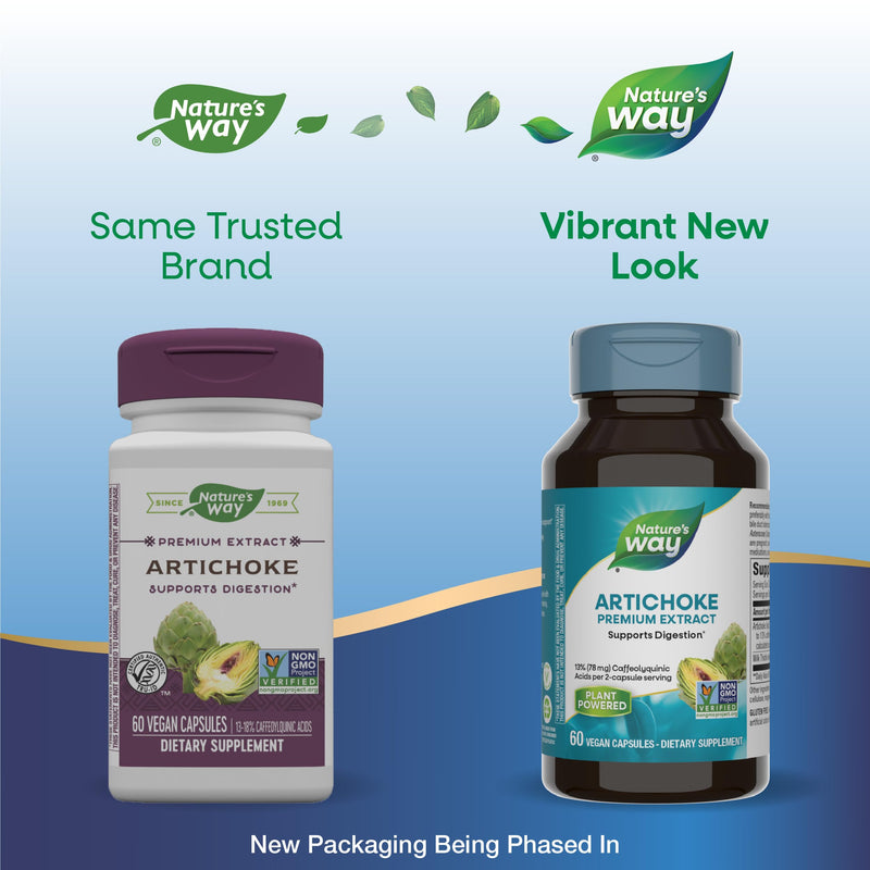 [Australia] - Nature's Way Artichoke Premium Extract, Supports Digestion*, Non-GMO Project Verified, Vegan, Gluten-Free, 60 Capsules (Packaging May Vary) 
