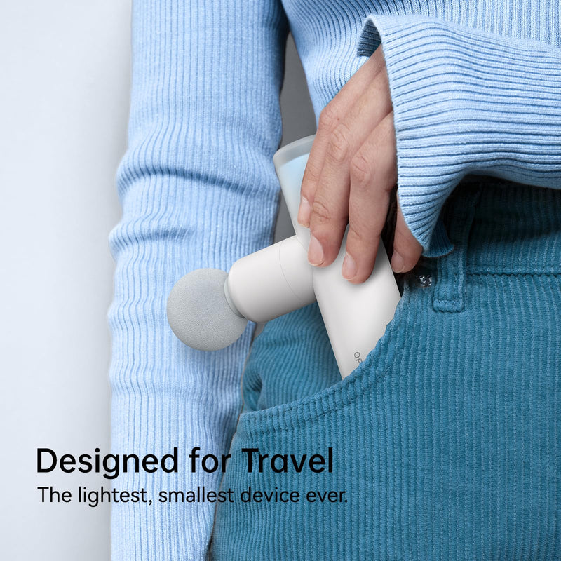 [Australia] - opove M3 Mini Massage Gun for Back Pain Relief, with Facial Mode, 7mm Amplitude, 4 Vibration Levels Ultralight Portable and Rechargeable Fascia Gun Active Recovery Women Presents White 