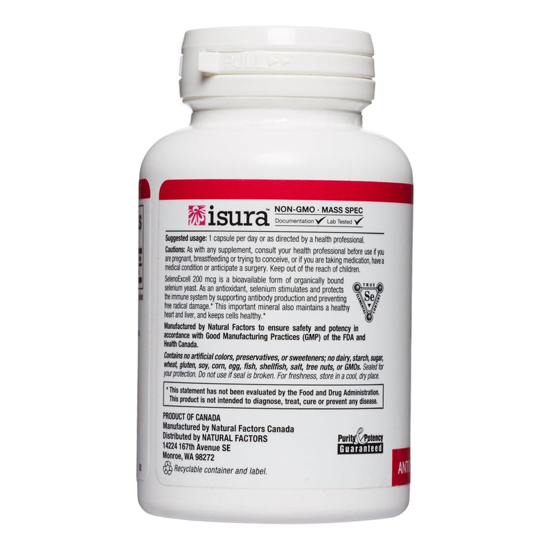 [Australia] - Natural Factors, SelenoExcell Selenium 200mcg, Antioxidant & Immune Support, 90 Capsules Standard Packaging 