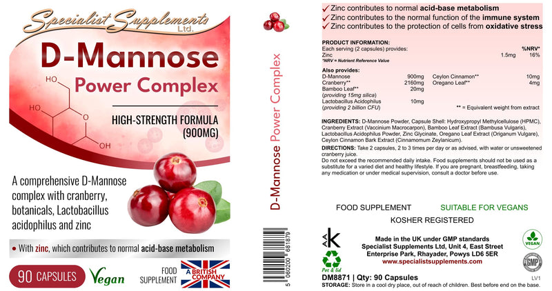 D-Mannose Power Complex, 90 Capsules