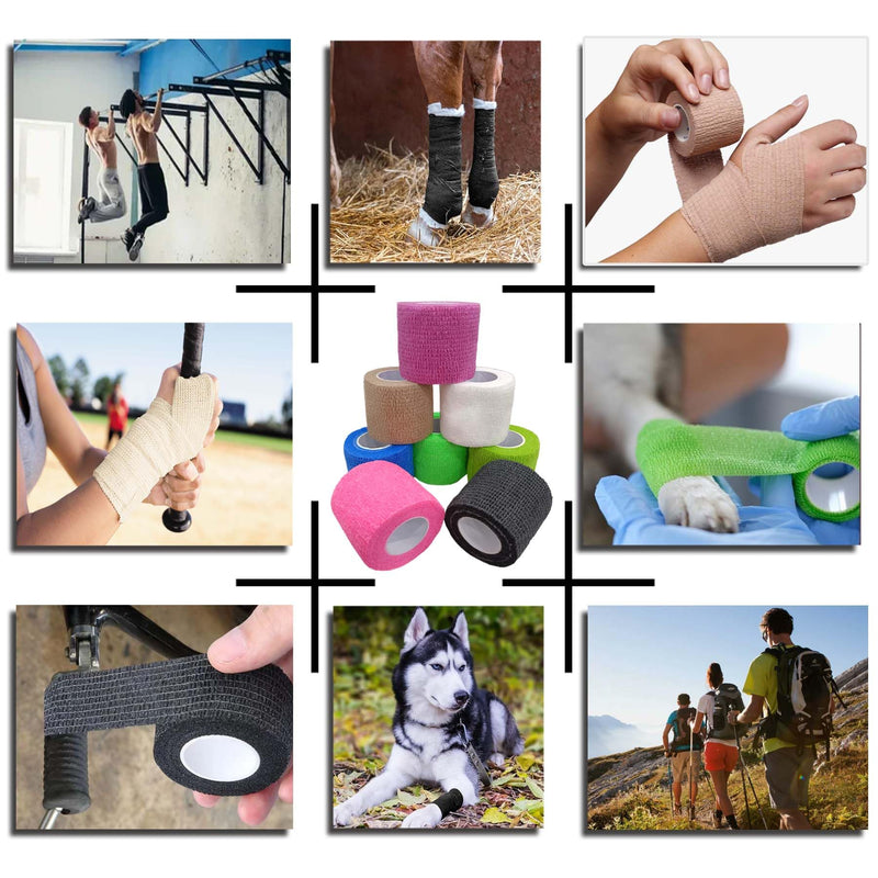 20 Rolls Self Adhesive Bandage 4 inch Self Adherent Cohesive Bandages, 10cm x 4.5m Elastic Breathable Bandage Wrap for Wriste, Sports and Stretch Athletic,Pet Vet Wrap for Horse,Dog,Cat Mixed-20 Rolls