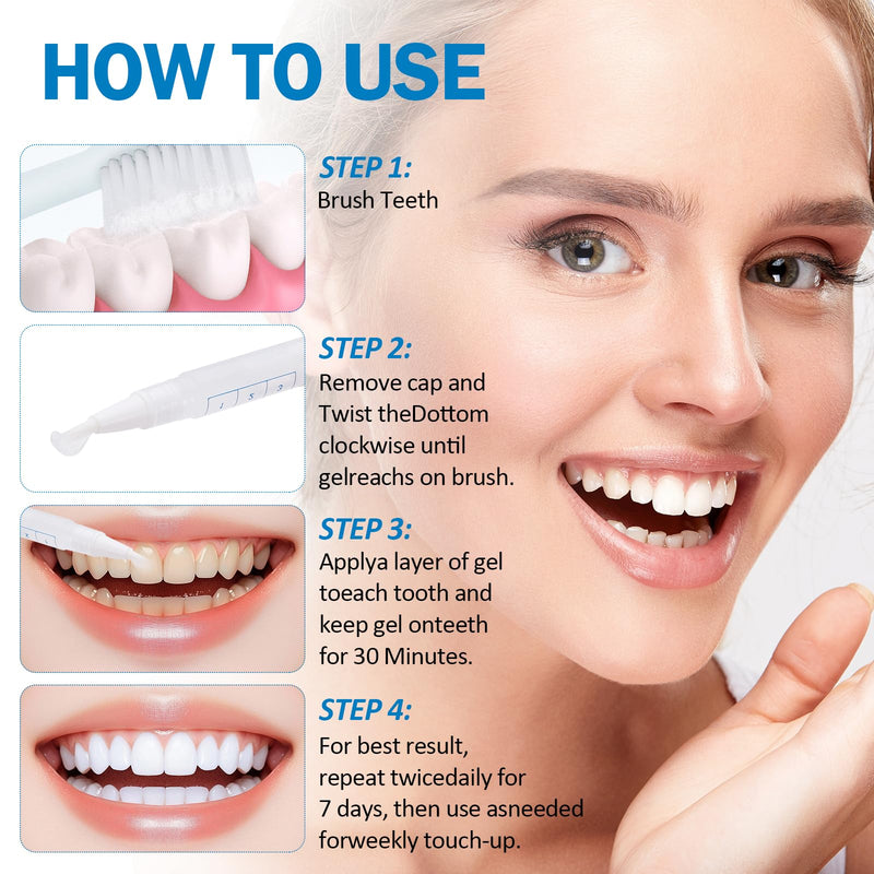 Teeth Whitening Pen - Professionally Stain Removal Teeth Whitening Gel Formula, No Sensitivity Effective Teeth Whitener, Mint (0.11 Fl Oz (Pack of 4)) 0.11 Fl Oz (Pack of 4)