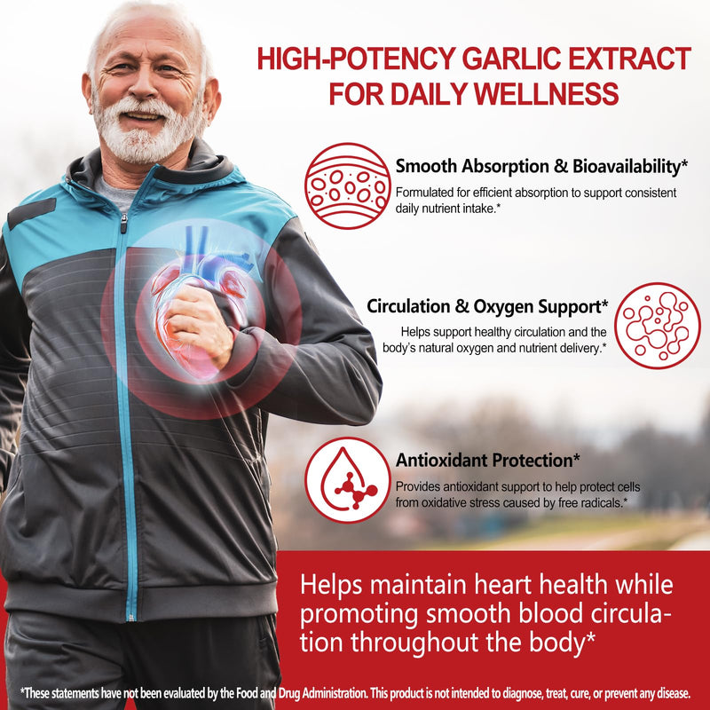 Aged Garlic Extract Capsules 7,500mg Equivalent 300 Softgels, Odourless Aged Garlic 15:1 Concentrate, Garlic Capsules for Daily Support, Non-GMO