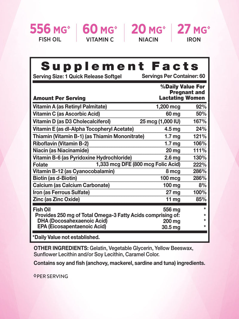 [Australia] - Nature's Truth Prenatal Vitamins with DHA and Folic Acid | 60 Softgels | Non-GMO & Gluten Free Supplement 