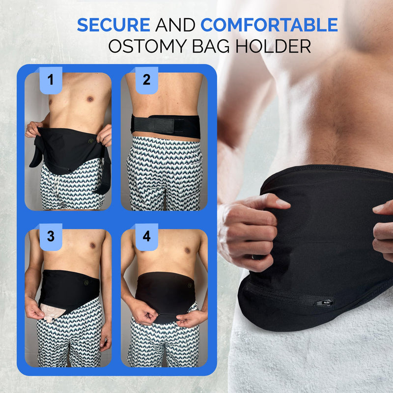 [Australia] - GBmates‚Ñ¢ Ostomy Belt Tessa Grey-Premium Comfort Ostomy Bag Covers, Breathable fabric, Colostomy Bag cover for men and women Medium 