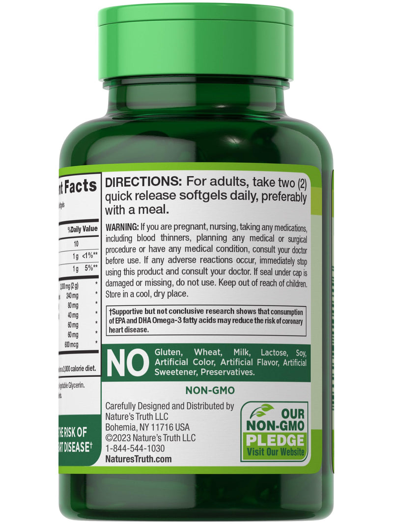 [Australia] - Krill Oil 2000mg Softgels | 60 Count | Omega-3 Supplement with EPA & DHA | Non-GMO & Gluten Free | by Nature's Truth 