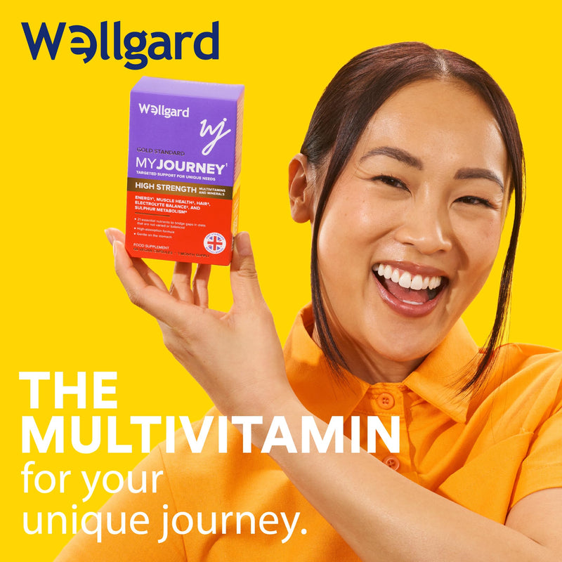 Wellgard My Journey – MJ Multivitamin for Energy, Muscles, Hair, Electrolyte Balance and Sulphur Metabolism, 60 Capsules 1 count (Pack of 60)