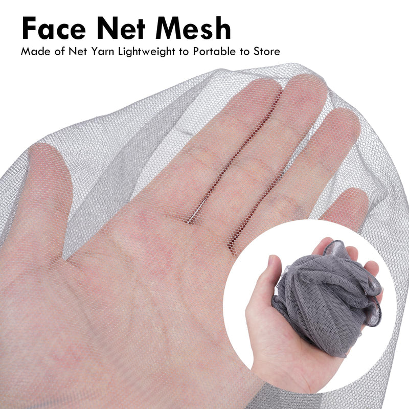 [Australia] - ACWOO 2PC Head Net Face Mesh Head Cover, Mosquito Head Net Face Mesh, Net Head Protection Net, Head Net Face Mesh Head Cover for Outdoor Lovers, Climbing, Fishing, Beekeeping (Grey) 2pc-grey 