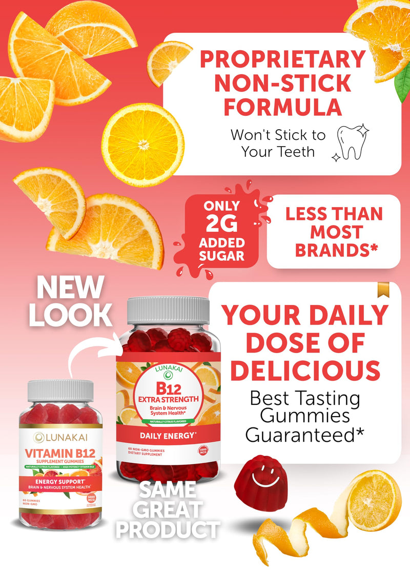 Lunakai Vitamin B12 and Women's Multivitamin Gummies Bundle - Non-GMO & Vegan Supplement for Energy Support and Bone Health - 100% Daily Value of 16 Essential Vitamins and Minerals - 30 Days Supply