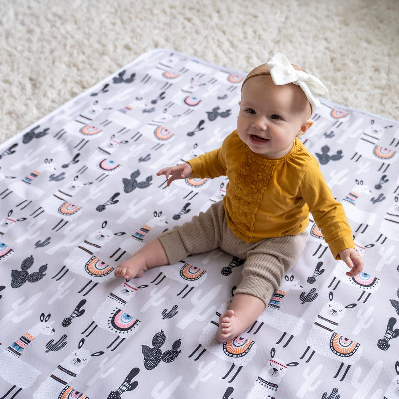[Australia] - BABYBOET Splat Mat for Baby – Under High Chair Floor Mat Protects Wood, Vinyl and Carpet from Spills – Waterproof 4 Layer Baby Mat with Anti-Skid Backing Deters Bunching and Sliding (51” x 51”) Grey Alpaca 