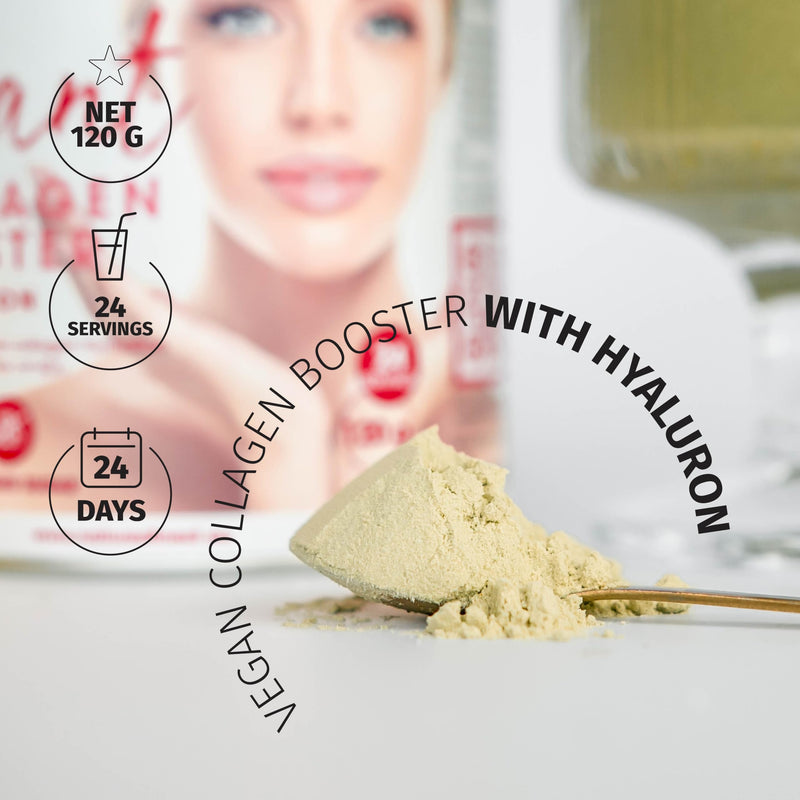 Nature's Finest by Nutrisslim Plant Collagen Booster - Vegan Collagen with Hyaluron, Vitamin C and Biotin, Natural Collagen Synthesis - 100% Natural, 120g 120g (Single)