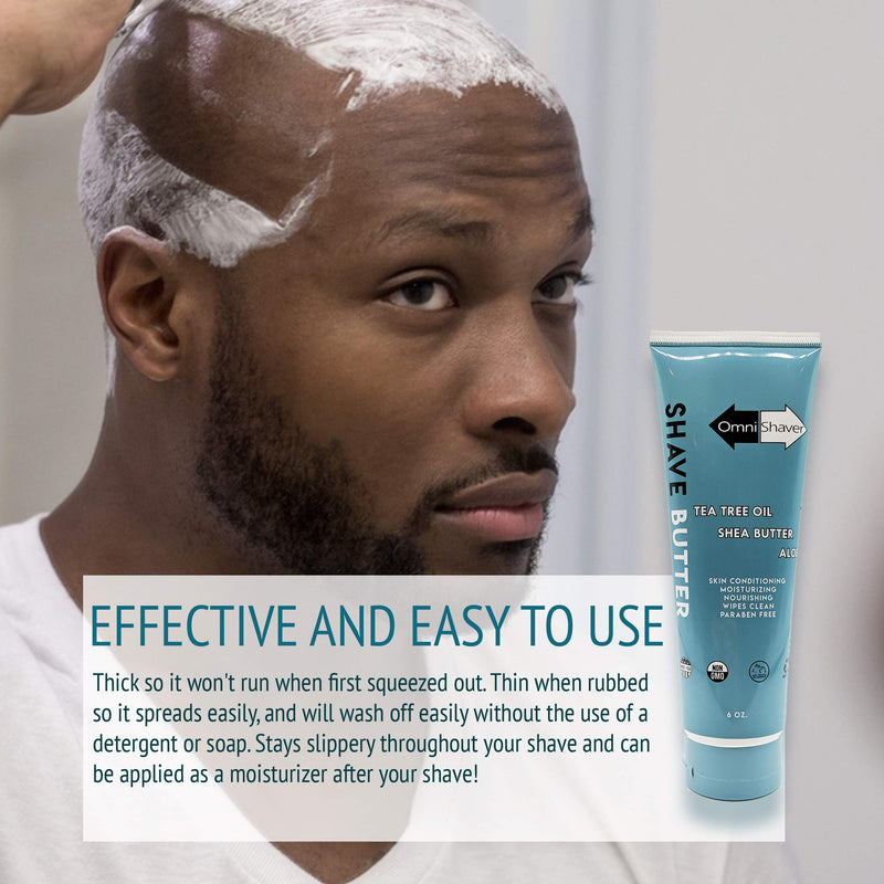 [Australia] - OmniShaver Shave Butter – Moisturizing Shaving Cream for Men & Women | Sensitive Skin Formula | Travel Size 6 oz | Aloe, Tea Tree & Shea Butter - Pack of 1 6 Ounce (Pack of 1) 