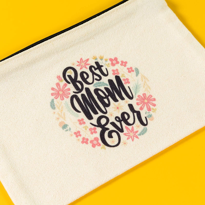 PARBEE 24 Set Mom Makeup Cosmetic Bag Canvas Zipper Pouches Toiletry Case for Mother's Day Women Birthday Best Mom Ever Mama Bear Mom-24pcs