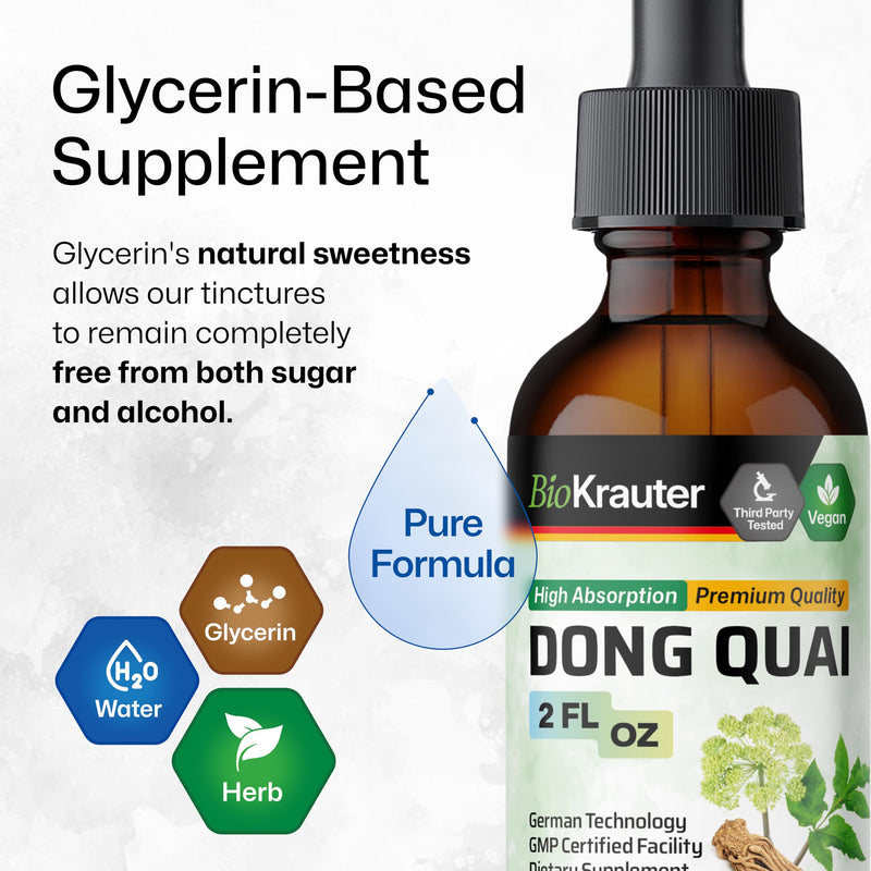 [Australia] - Dong Quai Tincture - Organic Angelica Root Liquid Extract - Women’s Health Support - Alcohol and Sugar Free - Vegan Drops 2 Fl.Oz. 2 Fl Oz (Pack of 1) 
