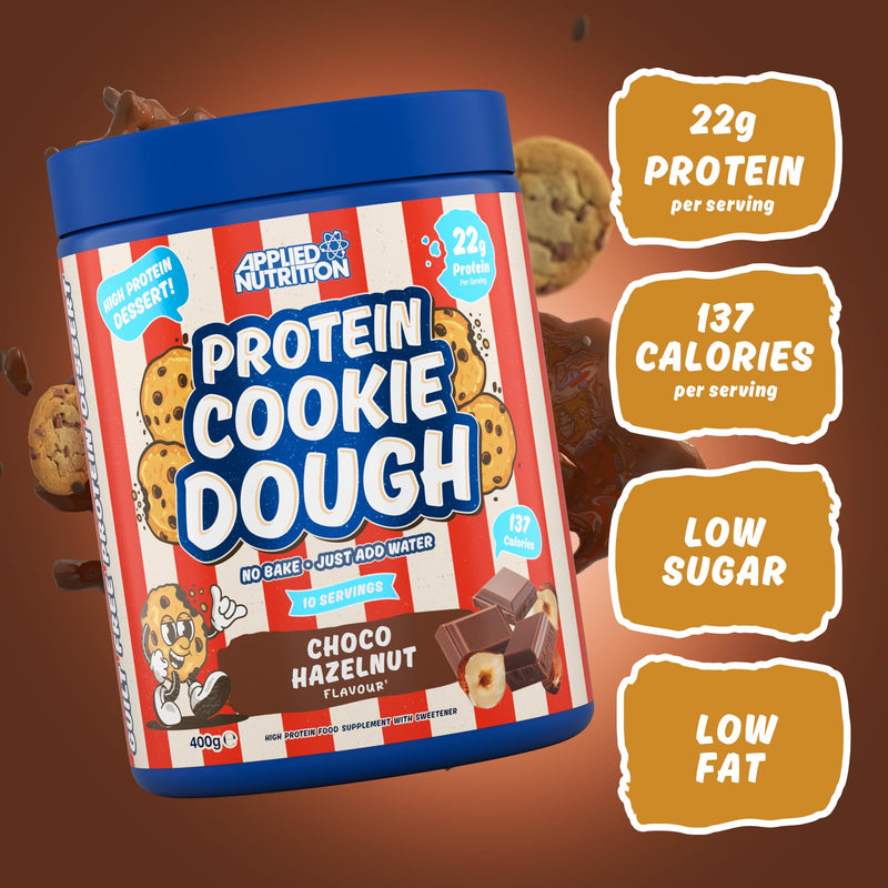 Applied Nutrition Protein Cookie Dough 400g – High Protein Snack, Over 22g of Protein Per Serving, Ready-to-Eat– Low Calorie, Healthy Treat (400g – 10 Servings) (Choco Hazelnut) Choco Hazelnut 10 Serving (Pack of 1)