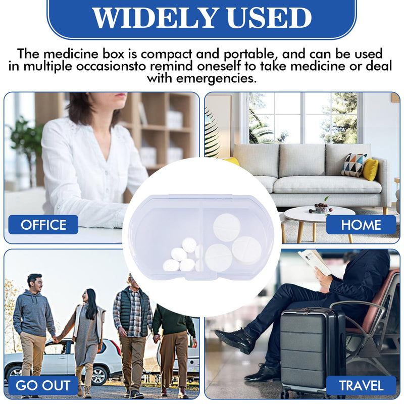 2PCS Pill Case Organizer, Daily AM & PM Containers, Medicine Holder, Ideal for Medication, Vitamin, Supplement, Perfect for Travel, Ideal for Purse (White) White 2pcs