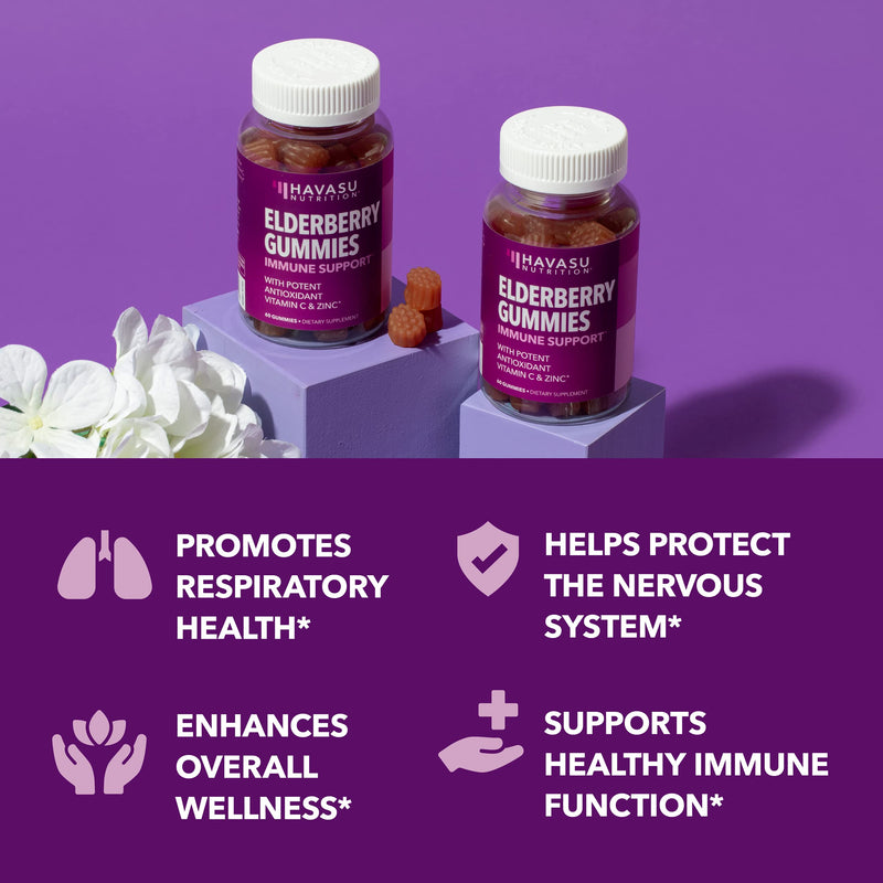 [Australia] - Sambucus Elderberry Gummies for Adults | Immune Support Gummies with Elderberry, Vitamin C and Zinc | Sambucus Elderberry Immune Support with Elderberry Extract | Berry-Flavored Gummies | Month Supply 60 Count (Pack of 1) 
