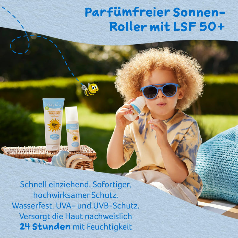 [Australia] - Childs Farm Sun Roller for Children and Babies, Very High Protection with SPF 50+, Waterproof, UVA and UVB Protection, 50ml | Suitable for dry, sensitive or eczema-prone skin 