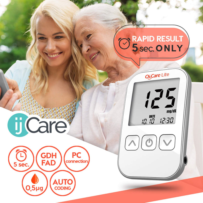 [Australia] - Blood Sugar Testing Bundle – Oh’Care Lite Monitor 200 Glucose Test Strips, 200 ijcare Lancets & 1 Control Solution 