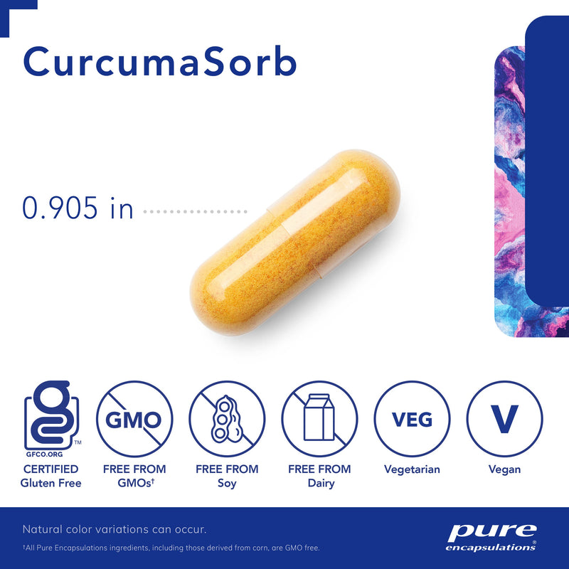 [Australia] - Pure Encapsulations CurcumaSorb 180's - Meriva Curcumin Phytosome - Supports Joint Health* - Gluten Free & Non-GMO - 180 Capsules 180 Count (Pack of 1) 