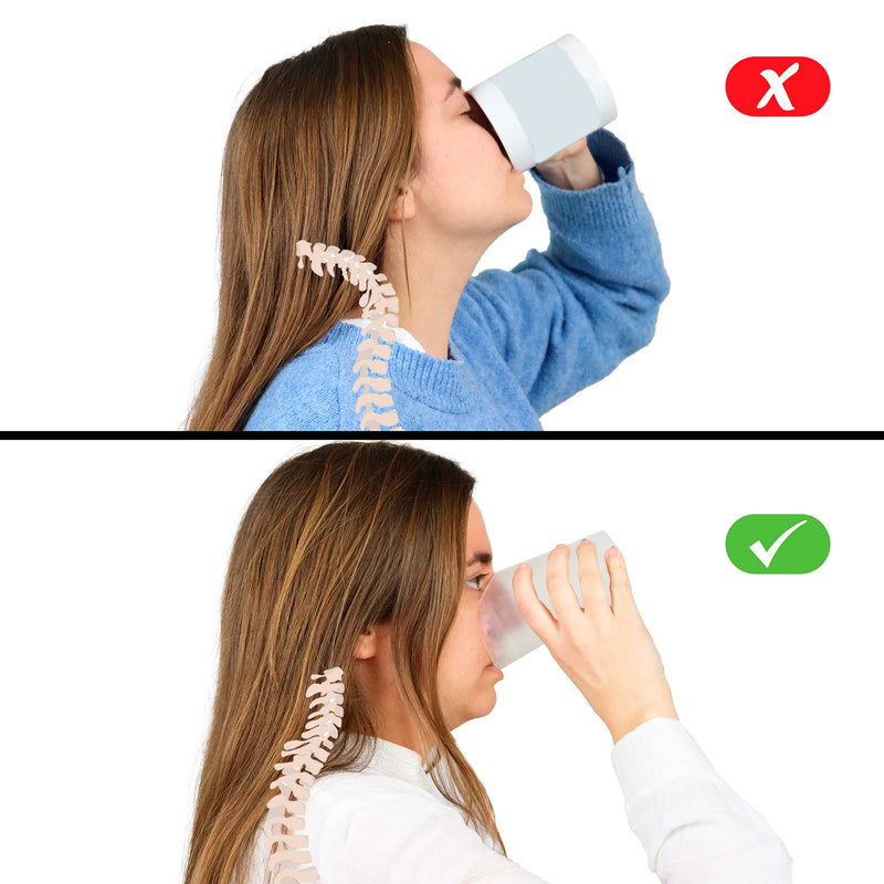 PEPE Mobility Dysphagia Cups (x2 Units), Nosey Cup for Adult and Disabled, Aids for Elderly, Nose Cut Drinking Height: 12 cm, Width: 7.5 cm