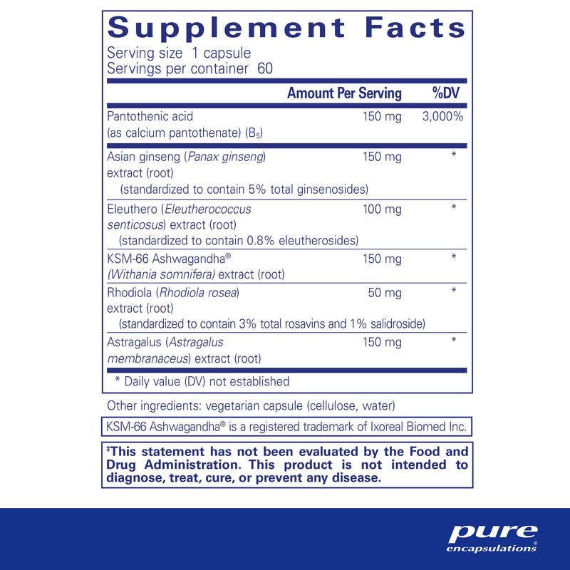[Australia] - Pure Encapsulations Phyto-ADR | Plant-Based Supplement to Support Adrenal Function and Help Moderate Occasional Stress* | 60 Capsules 60 Count (Pack of 1) 