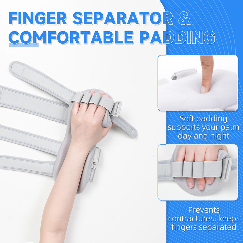 [Australia] - Fanwer Stroke Resting Hand Splint Left&Right, Hand Brace Splint for Stroke Patients - Functional Night Immobilizer Wrist Finger Brace Support for Straightening Fingers, Arthritis, Carpal Tunnel Syndrome (Right) Right 