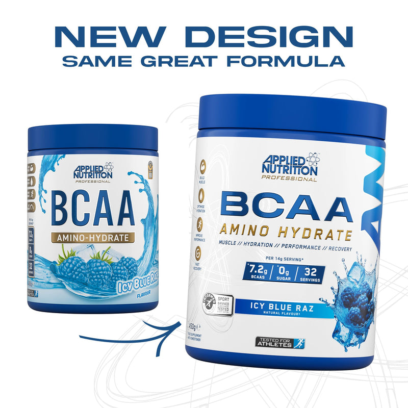 Applied Nutrition BCAA Powder - Branched Chain Amino Acids BCAAs Supplement, Amino Hydrate Intra Workout & Recovery Energy Drink (450g - 32 Servings) (Orange & Mango) Orange & Mango 450g (Pack of 1)