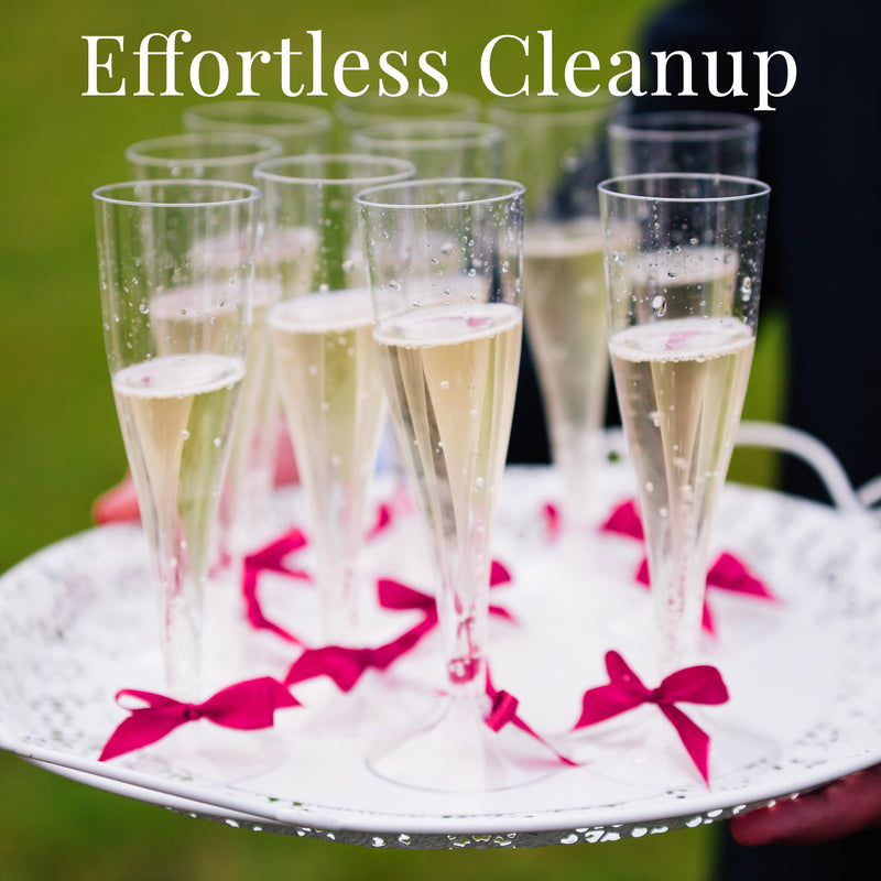 [Australia] - Prestee 24 Pack Disposable Clear Champagne Flutes for Parties, Weddings, Mimosa Bars - Plastic Toasting Glasses With Mimosa Glasses 24 Count (Pack of 1) 
