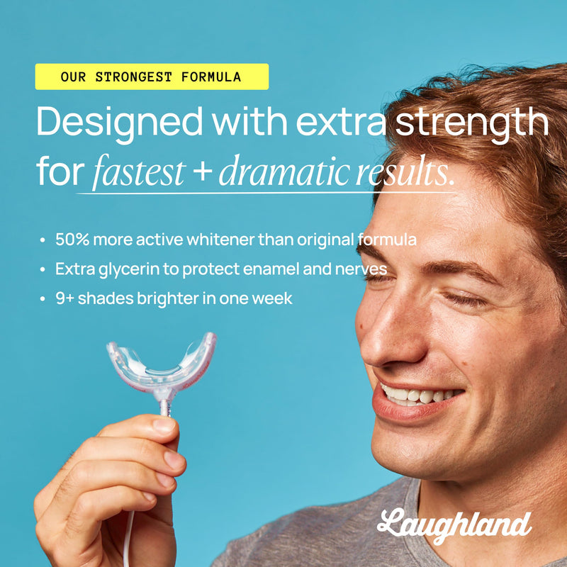 [Australia] - Super Strength Teeth Whitening Kit, LED Mouthpiece, 3 Whitening Gel Syringes, 11% Hydrogen Peroxide, Glycerin, Aloe Vera & Mint, at Home Dental Care, 6+ Treatments Super Strength 1 Count (Pack of 1) 