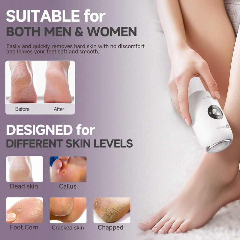 [Australia] - Electric Foot Callus Remover for Women Men, Rechargeable Electric Foot File Pedicure Tool with Stainless Steel Heads, Portable Feet Grinder for Cracked Dry Heels Dead Skin Calluses 