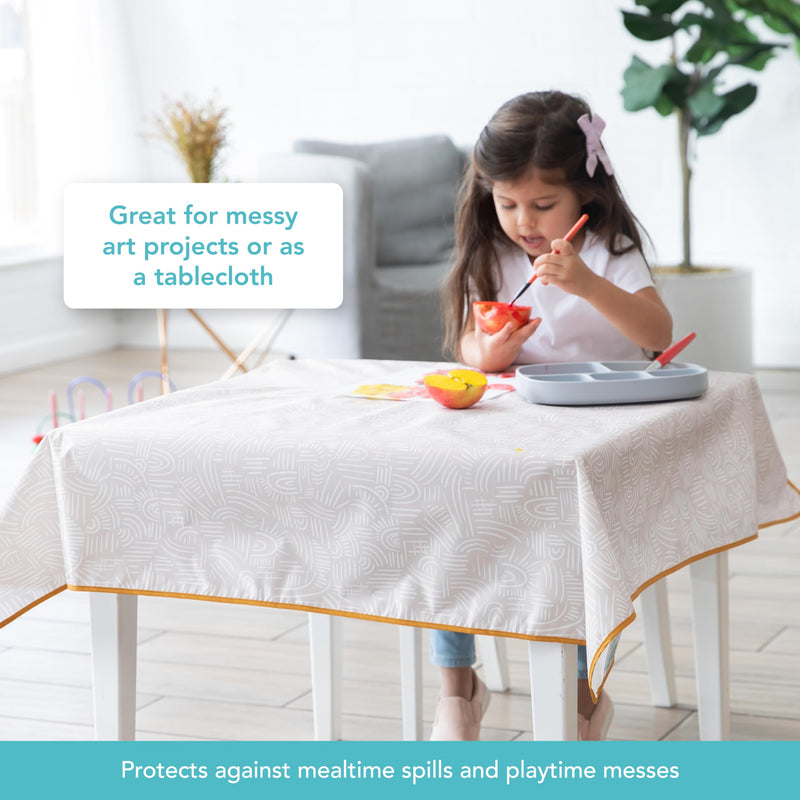 [Australia] - Bumkins Baby Splat Mat for Under High Chair, Babies Toddlers Eating Mess Mat, Waterproof Reusable Cloth for Arts and Crafts, Playtime Mat for Kids, Floors or Tables, Fabric 42inx42in, Desert Boho B2 Wander 