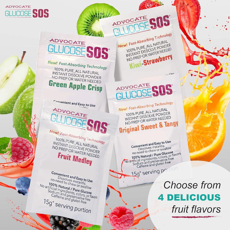 [Australia] - Glucose SOS Glucose Berry Medley Glucose Powder, Natural Dextrose Packets, Fast-Absorption, Instantly Dissolves, No Water Needed, 6 Sachets per Box 0.55 Ounce (Pack of 6) 