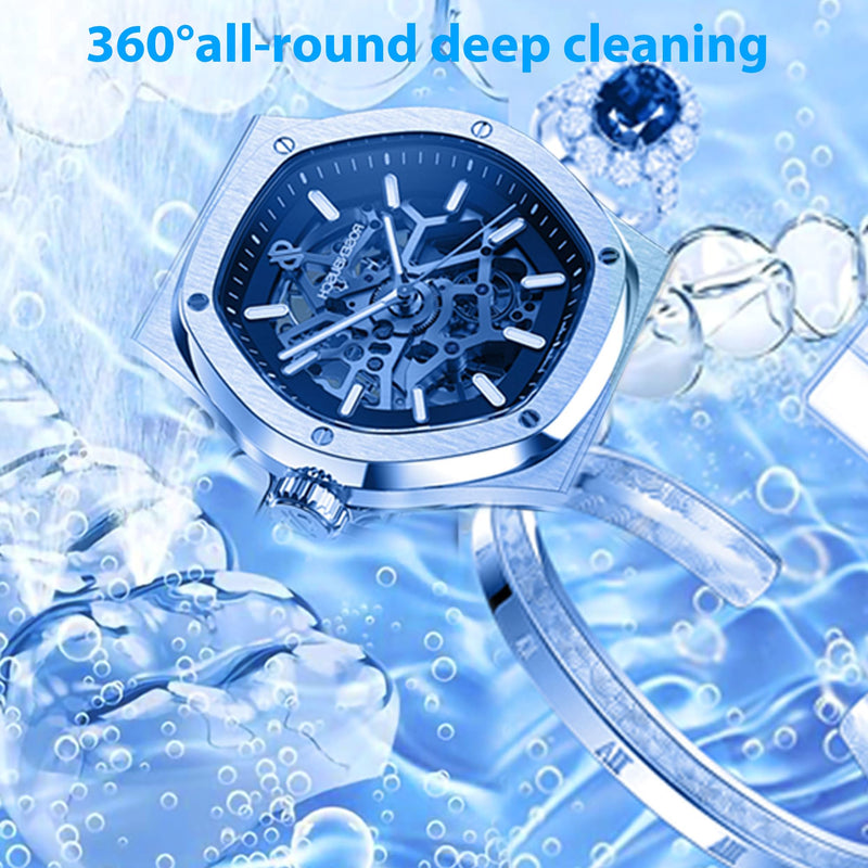 [Australia] - Ultrasonic Retainer Cleaner Machine,48 kHz Ultrasonic Cleaner,600ML Portable Ultrasonic Cleaner for Braces, Mouth Guards, Aligner, Toothbrush, Eyeglasses, Jewelry(Black) 