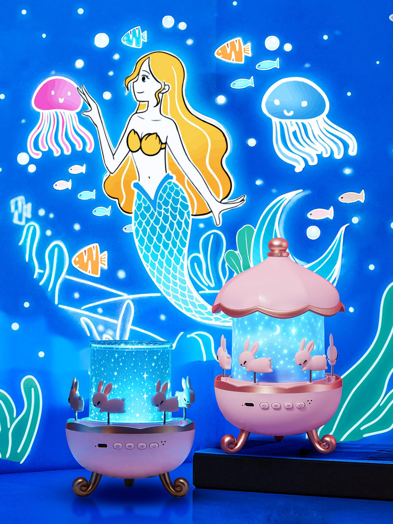 [Australia] - One Fire Night Light for Kids Room Decor 15 Films+10 Soothing Sound Machine Baby Night Light Projector, Remote Kids Night Lights for Bedroom, Rechargeable White Noise Kawaii Baby Girl Gifts for Girls Pink 
