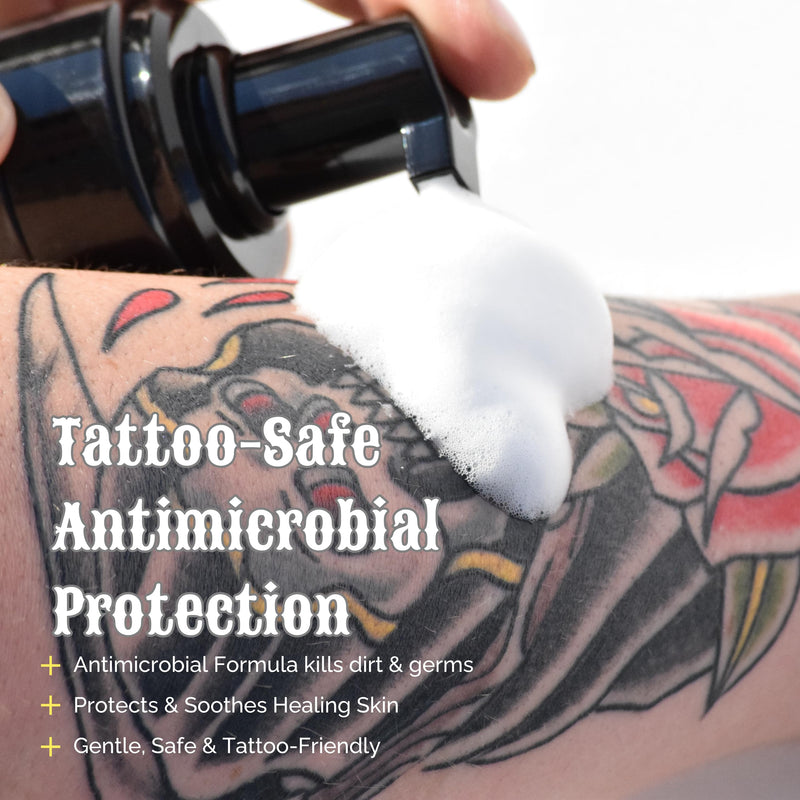 [Australia] - Tattoo Cleansing Foam – Gentle Tattoo Aftercare Soap & Piercing Wash • Hydrating Foam Cleanser for New Tattoos • 6.8 fl oz 200ml/6.8 Fl Oz 