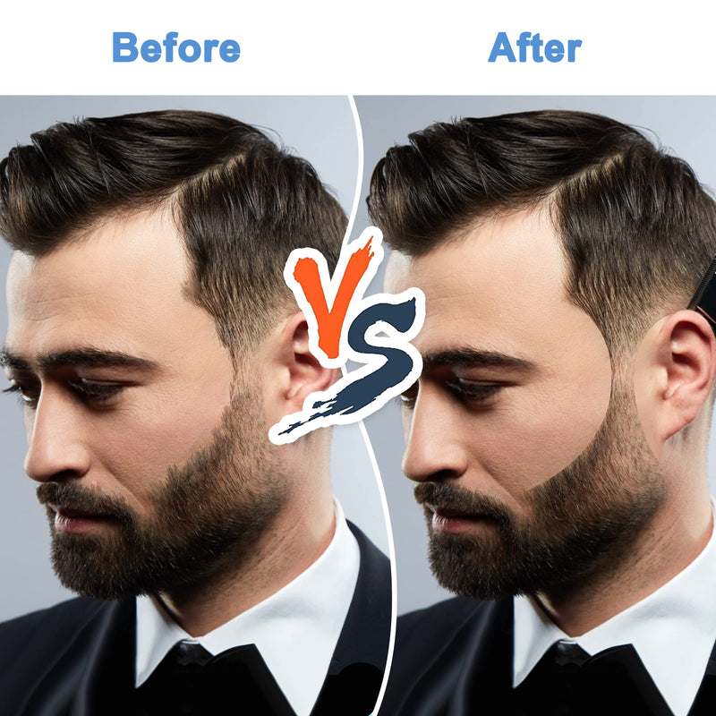 [Australia] - Beard Stencil Beard Comb Beard Shaping Tool for Goatee Sideburns Neck Symmetrical Contour Beard Line Pack of 2 Brown Black 