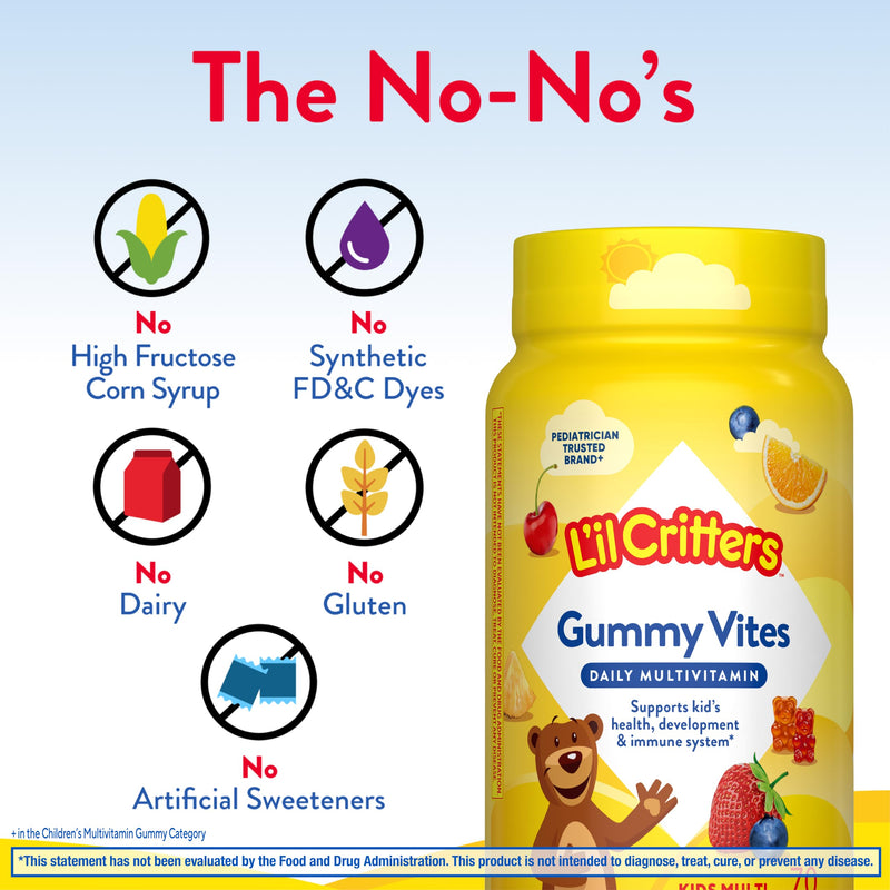 L'il Critters Kids Multivitamin Gummies | 70 Count | with Vitamins A, B, C, D, E | Assorted Fruit Flavors | Gluten-Free Children's Gummy Vites Supplement Naturally Sourced Flavors 70 Count (Pack of 1)