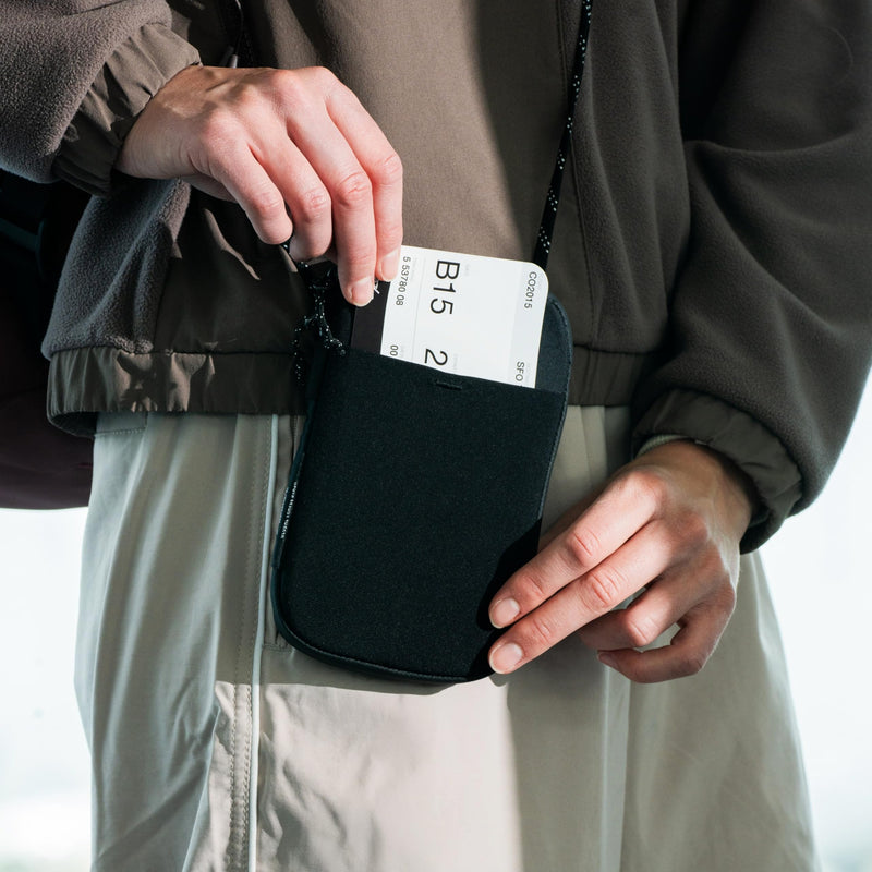 Matador Global Travel Stash - RFID Passport Holder for Travel; Neck Wallet | With adjustable and stowable lanyard, pickpocket-proof zipper, built-in location tracker pocket, and RFID-blocking fabric