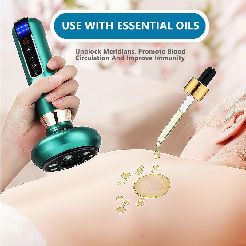 [Australia] - Cellulite Massage Tool,Cellulite Massager Electric Fat Remover with 12 Suction Modes,Rechargeable & Cordless,Intelligent Cupping Massager for Arms,Legs,Back Used at Home(Green) Green 