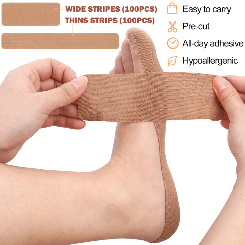 [Australia] - 200 Pcs Toe Bunion Pain Relief Tape Pre Cut Bunion Kinesiology Tape Bunion Support Bunion Correction and Pain Relief Tape Big Toe Sprains Anti Sensitive and Waterproof for Women and Men 