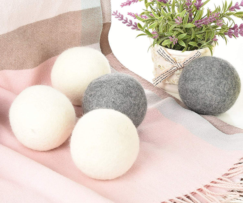 CoolCloudS Wool Dryer Balls Organic XL 6-Pack 100% New Zealand Wool Eco Dryer Balls Laundry by Handmade Reusable Natural Fabric Softener Reduce Wrinkles, Save Time & Energy, Hypoallergenic, Baby Safe