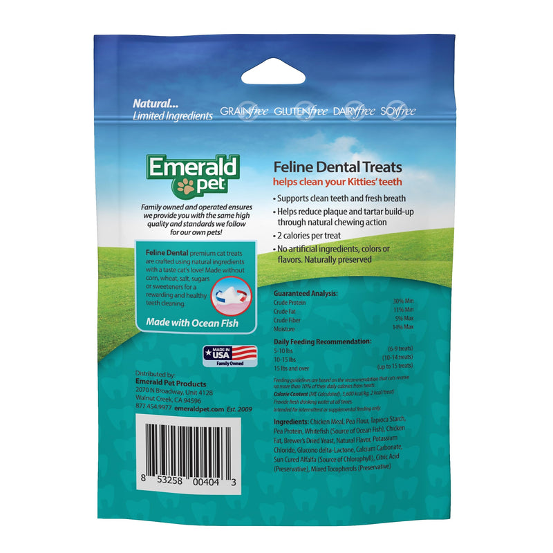 Feline Dental Treats — Tasty and Crunchy Cat Dental Treats Grain Free — Natural Dental Treats to Clean Cat Teeth, Freshen Cat Breath, and Reduce Plaque and Tartar Buildup — Ocean Fish Treats, 3 oz - PawsPlanet Australia