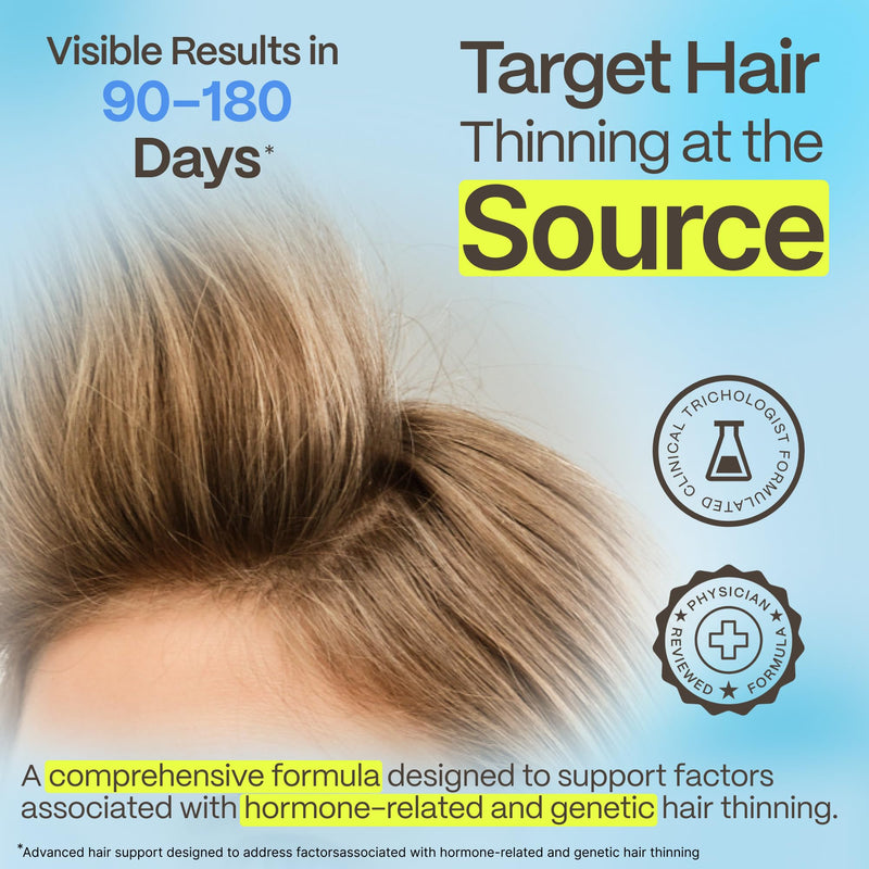 Advanced Trichology DHT Blocker Maximum Strength | Hair Growth Supplement with Saw Palmetto & Pumpkin Seed Oil for Women & Men | Trichologist-Developed | 30 Day Supply