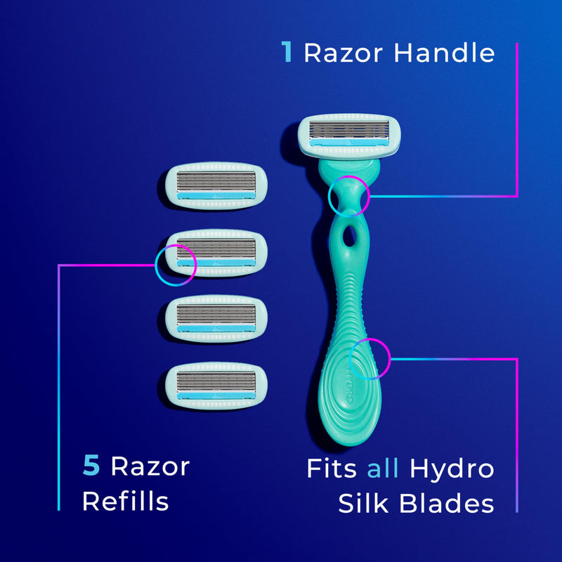[Australia] - Schick Hydro Silk Sensitive Skin Razor for Women With 5 Moisturizing Razor Blade Refills 